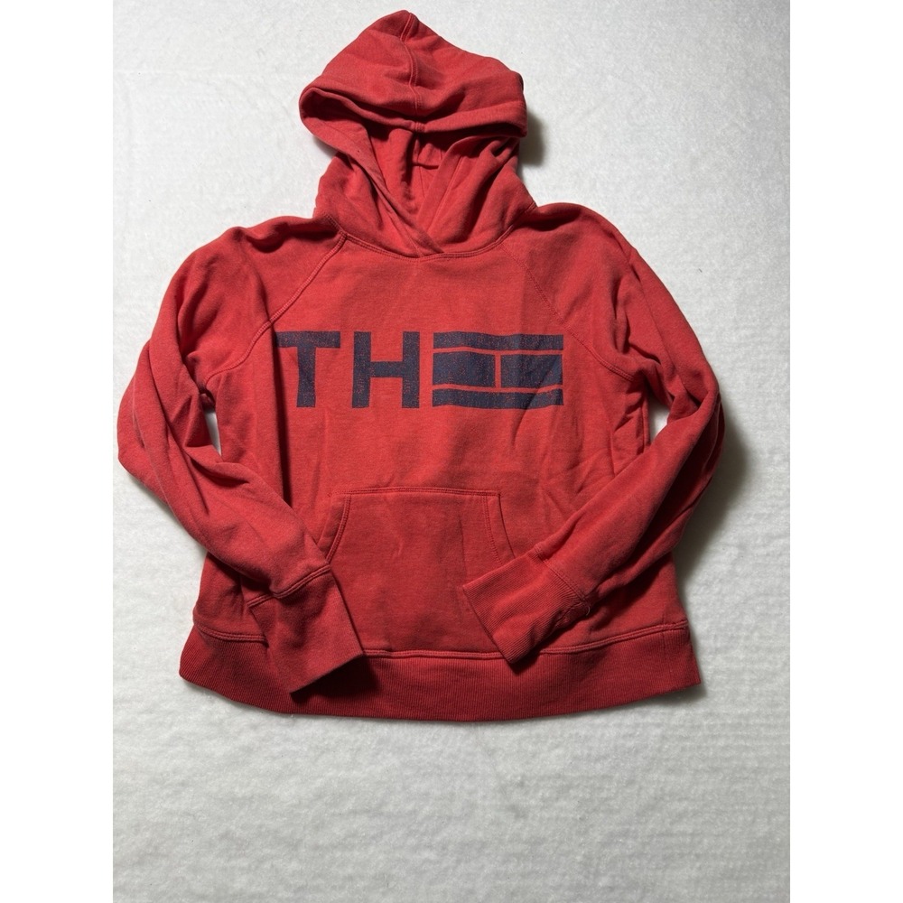 Tommy Hilfiger Sport Hoodie Red Logo Pullover Sweatshirt Women's Medium‎